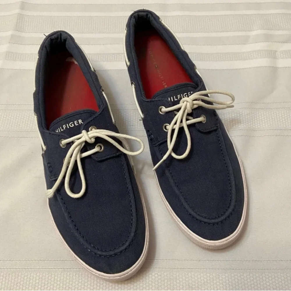 Tommy Hilfiger Navy Canvas Loafers - Freshly Laundered- size 12